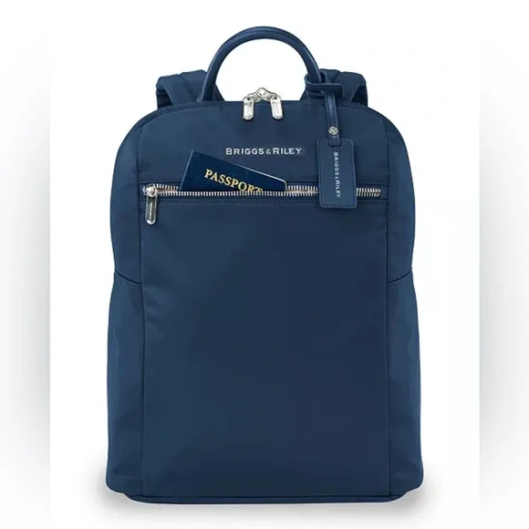 NWOT Briggs & Riley slim Rhapsody navy backpack - Picture 4 of 15